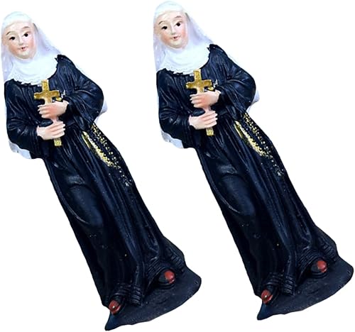 Estatua virgen de monja, decoración de escritorio, decoración para salas de casa, manualidades de resina, estatuas de bendita madre, estatuas