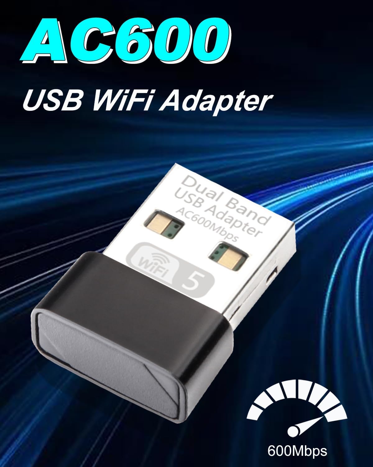AC600 Nano USB WiFi Adapter for Desktop PC/Laptop, Dual-Band (5GHz, 2.4GHz) Wireless 802.11ac MU-MIMO Network Adapter for Windows & Mac OS, Mini Travel Size WiFi Dongle - Image 2