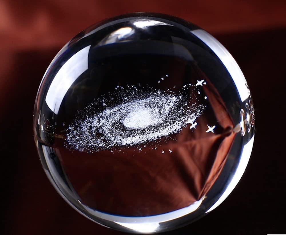 60mm średnica Globe Galaxy miniatury kryształowa kula 3D grawerowane szkło kwarcowe kula kula akcesoria do dekoracji domu prezenty, pojedyncza kula, 60mm