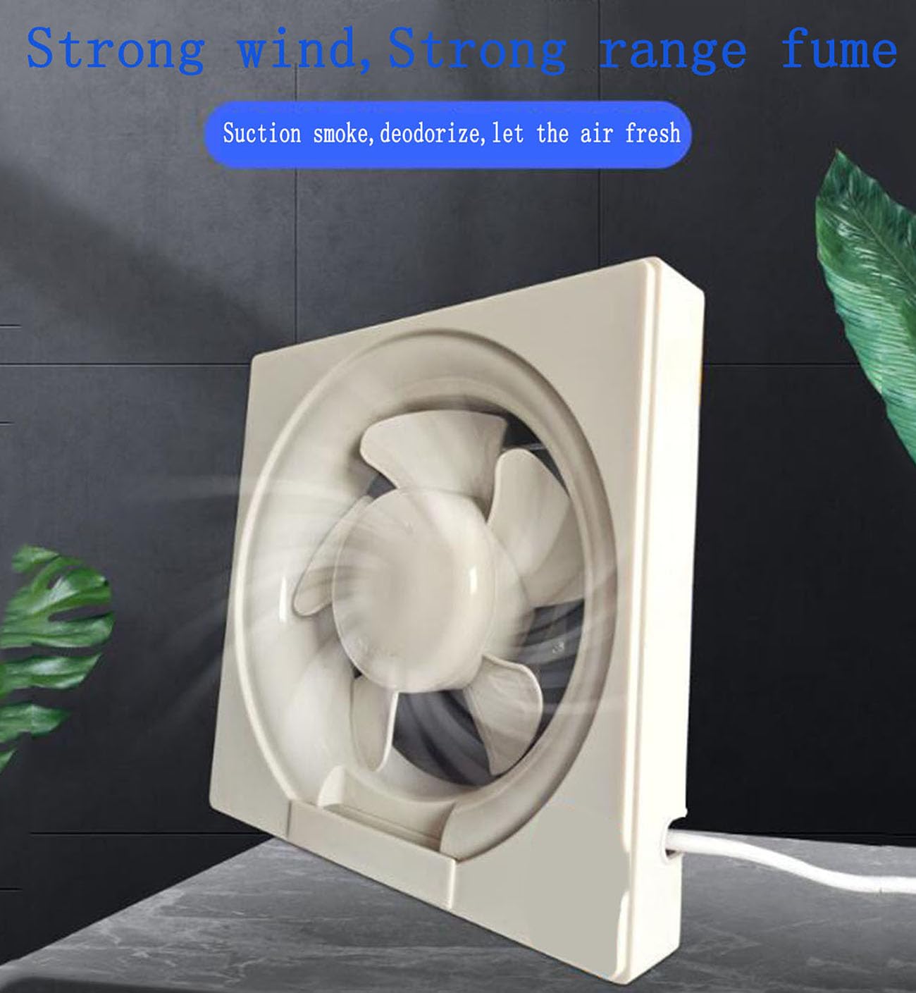 ICEMOB Ventola Aspirazione Bagno,Estrattore Aria Silenzioso 220V,per Cucine,Toilette,Soffitta, Garage, Finestra Ventilazione,Pala A Flusso Assiale,Basso Consumo Energetico,12 Inches