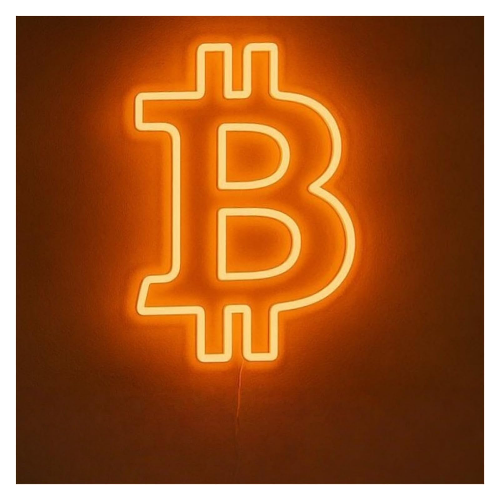 RONGCH Hanging Art Signs Bitcoin Neon Sign, Suitable for Office Room Wall Decor with Dimmable 38cm(A)