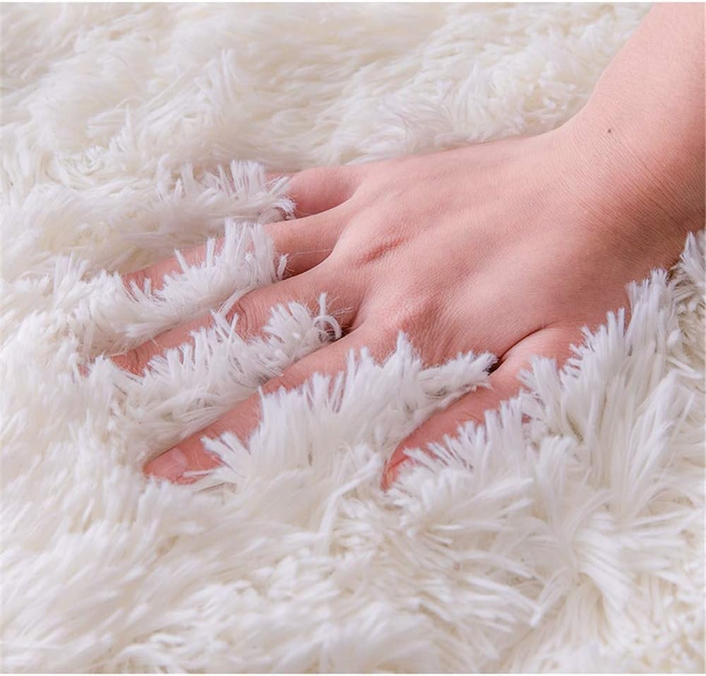 Tappeto per camera da letto rotondo moderno design tappeto soggiorno Shaggy pelo lungo rotondo interno antiscivolo arredamento moderno ultra morbido peluche stanza casa vivaio tappeto bianco diametro