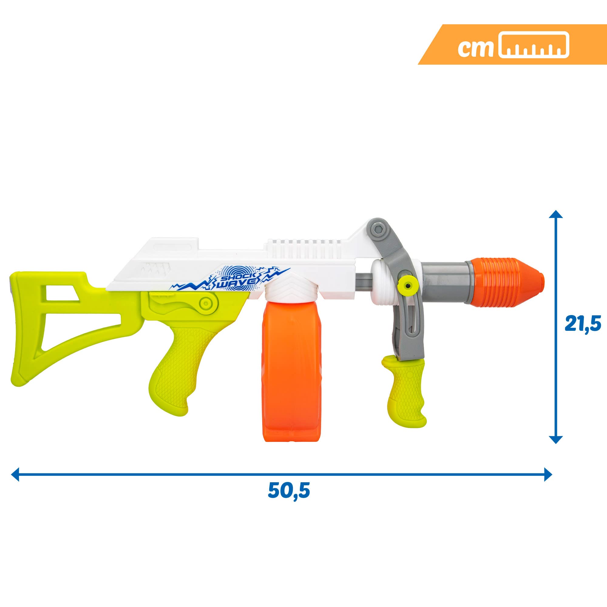 COLORBABY 47007 Wave Thrower pistolet na wodę z wyjmowanym zbiornikiem, zabawki dla dzieci, łatwy do napełniania, zasięg 9 metrów, ręczne pompowanie, zbiornik 650 ml, zestawy wodne