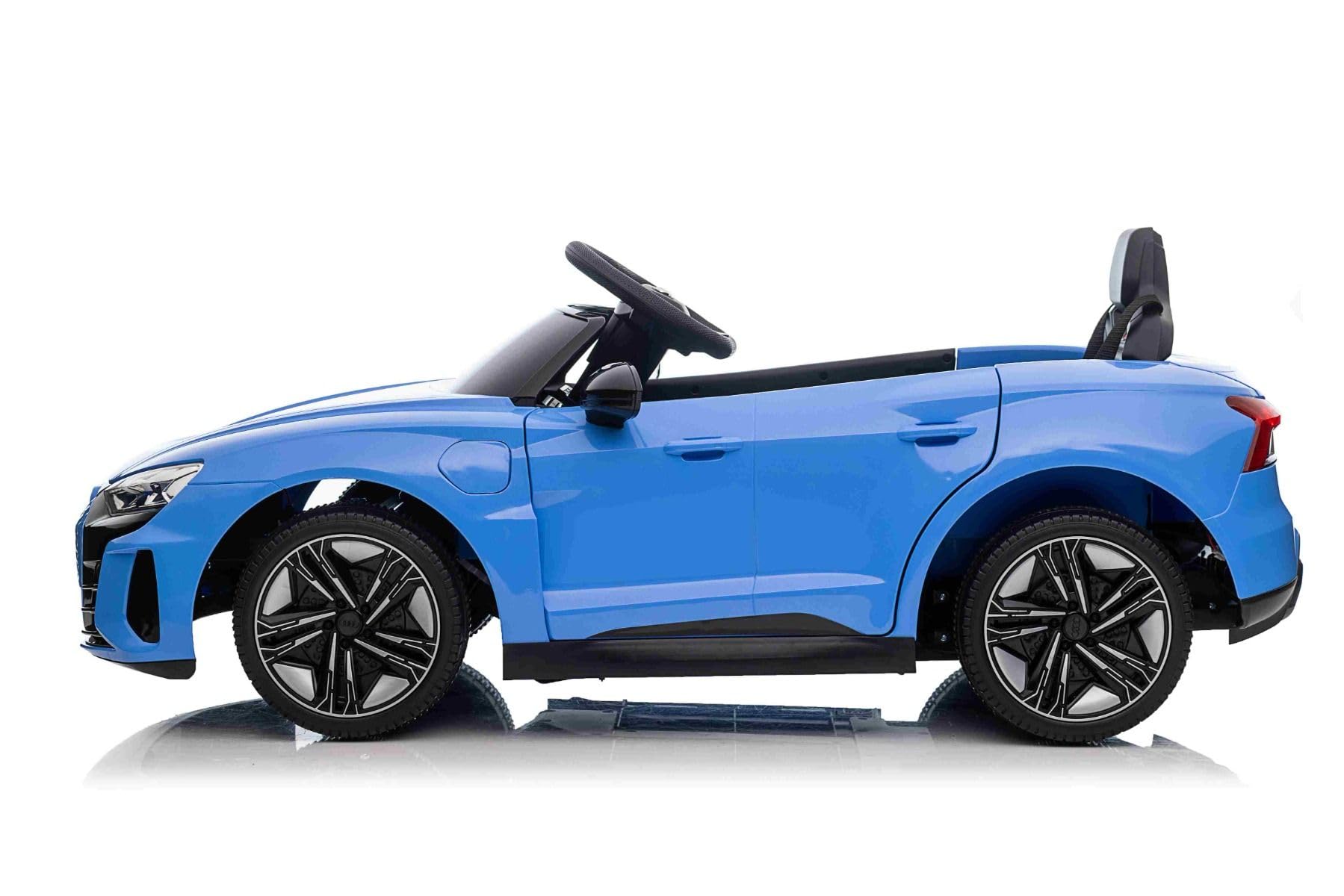Samochód elektryczny dla dzieci 12 V akumulator litowy Audi RS E-tron GT, niebieski, elektryczny samochód dziecięcy z pilotem zdalnego sterowania 2,4 GHz, USB/AUX/Bluetooth, diody LED