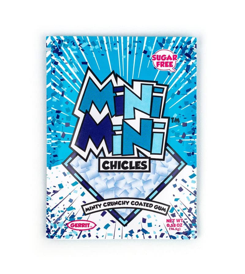 Gerrit’s Mini Mini Chicles, Sugar Free Mint Gum, 0.58 Ounce Pouches - 20 Count Display Box