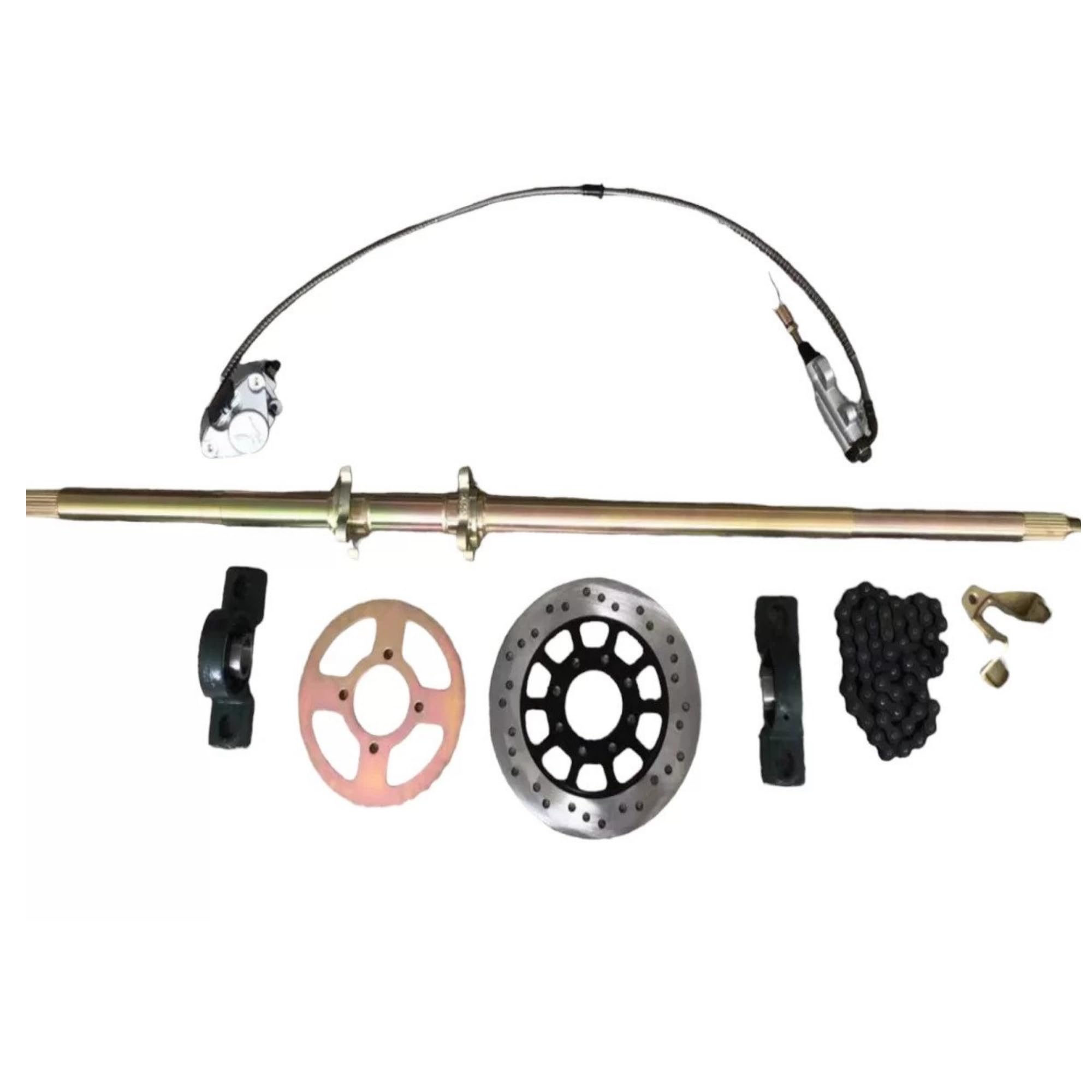 Hinterachse Set 1120 mm mit Bremse Kettenrad etc. ATV/Quad 4 Takt Eigenbau etc.