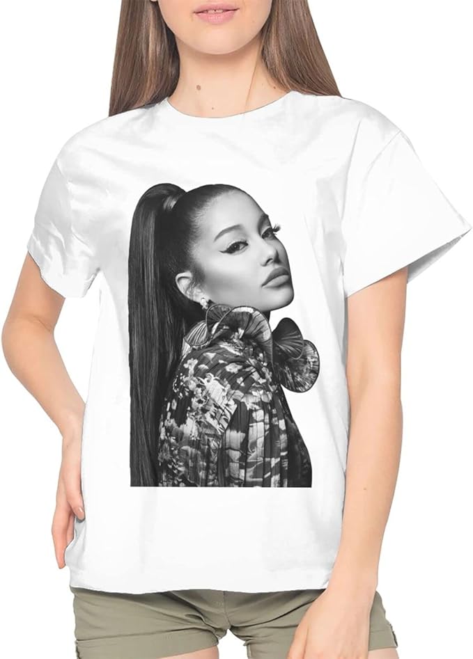 Amazon Co Jp アリアナ グランデ Ariana Grande Tシャツ レディース 半袖 カジュアル Tシャツ 綿 クルーネック シンプル Tシャツ ファッション ス トップス 夏服 White Xxl ファッション
