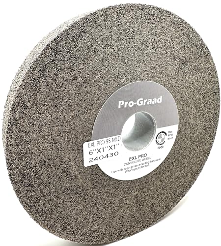 Image of EXL PRO Convolute Deburring Polishing Wheel - 6 inch x 1 inch x 1 inch 9S Medium Silicon Carbide - Professional Grade - Metal Deburring, Finishing and Polishing Wheel - (1 Pack)