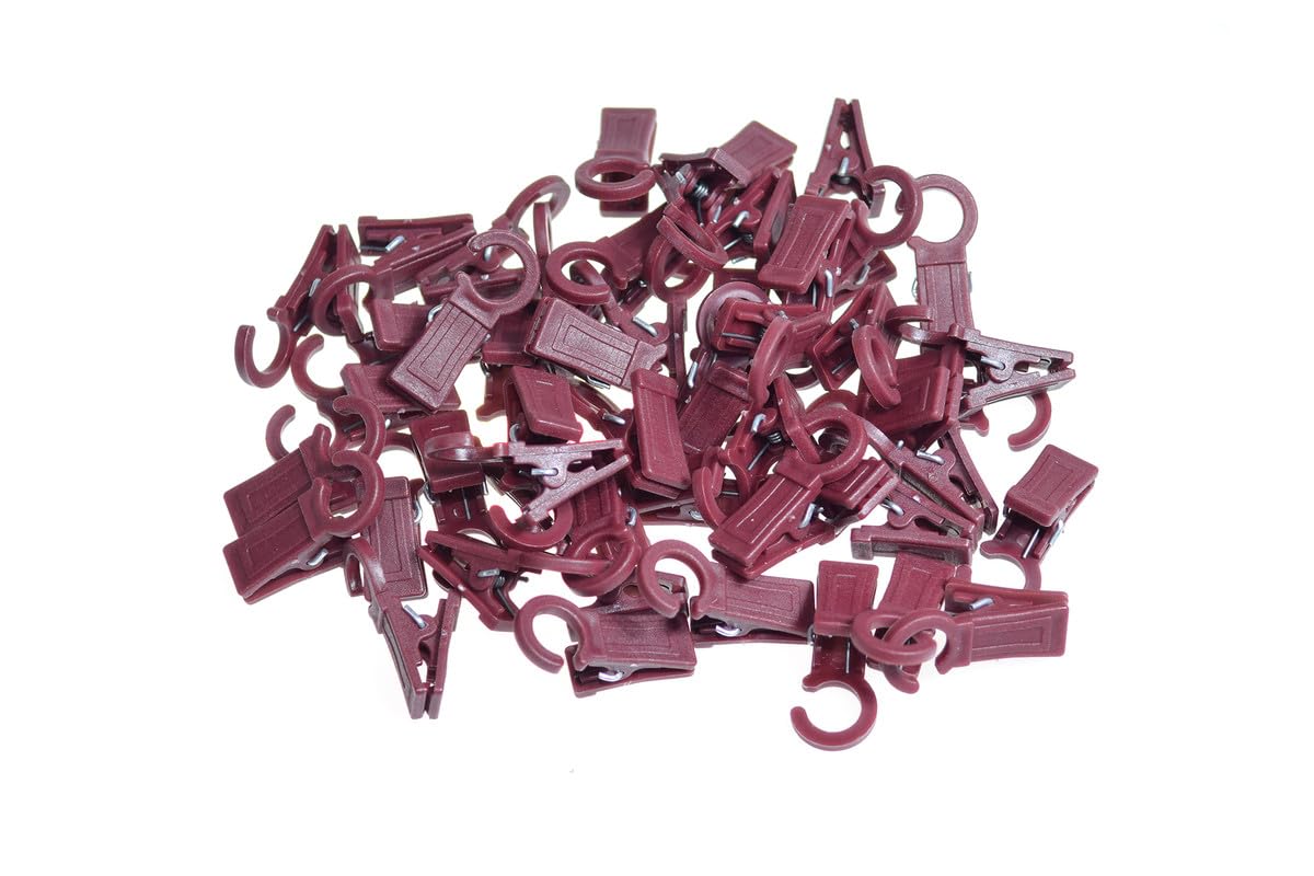 Rocchetti per tende in mogano 50 pezzi diametro 10 mm - Pratiche rane per tende - ganci per tende - clip per tende