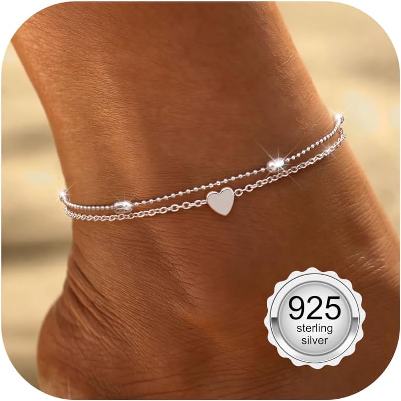 Cavigliera In Argento S925 Aikeis - Doppio Strato, Impermeabile, Regolabile, Idea Regalo - Foto 9