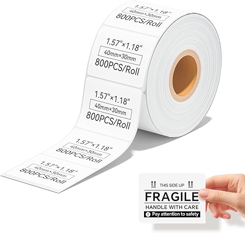 Miniatura 10 de iDPRT Etiquetas térmicas directas multiusos de 2.28 pies y 1.18 pulgadas (58 mm30mm), adhesivo térmico autoadhesivo para direcciones, código de Rosa