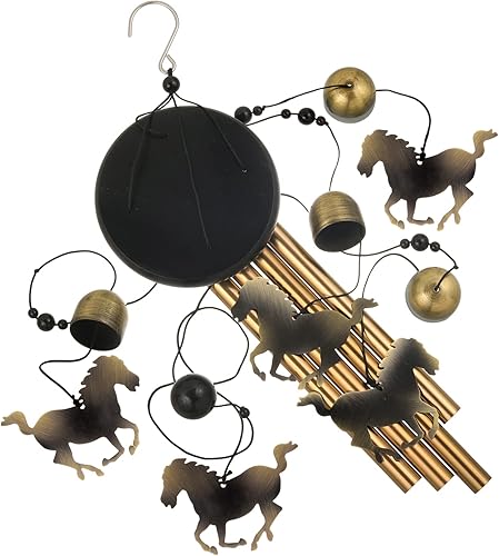Miniatura 4 de Campanillas de viento de caballos de bronce, captador de viento móvil portátil, campanas de viento de condolencias, regalos conmemorativos para