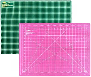 Base de Corte A2 60x45cm Verde e Rosa Patchwork Scrapbook