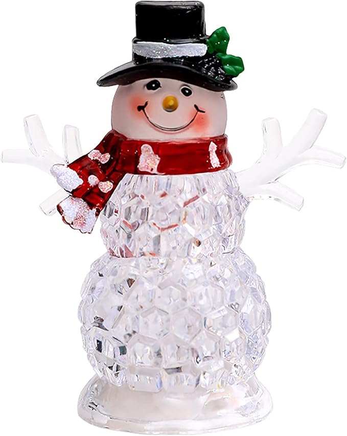 Fryleyo Santa Claus, Snowman, Black Hat Night Light Shape, 3D Color Led Children's Light Color, Baby Night Light, Beautiful Table Lamp, Toy (B)