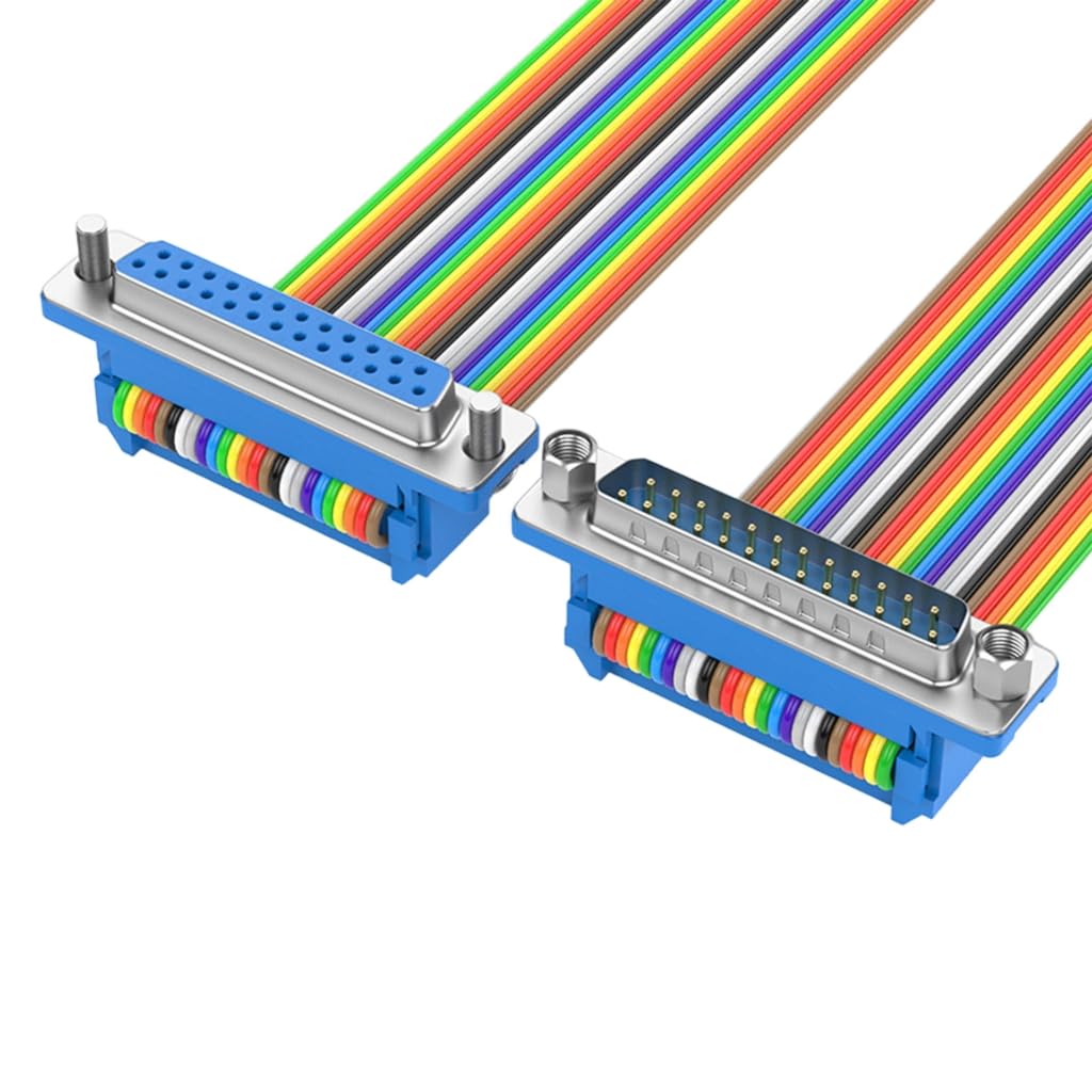 GMBYLBY PVC 25Pin DB25 Male Female Connectors Cable with Fixed Nut for Secure Connection in Electronics