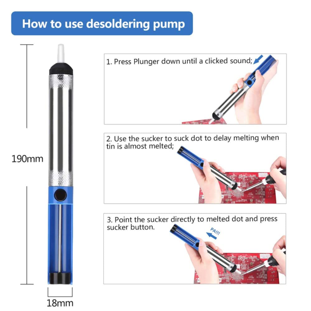 DollaTek 2Pcs BST-018 Pompa di aspirazione Pompa dissaldante Penna Slacker Sucker