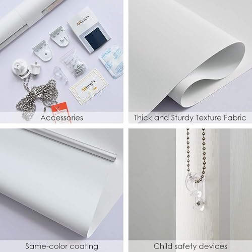 Miniatura 4 de ALLBRIGHT - Persianas de vinilo enrollables clásicas para dormitorio. Bloquean la luz por completo