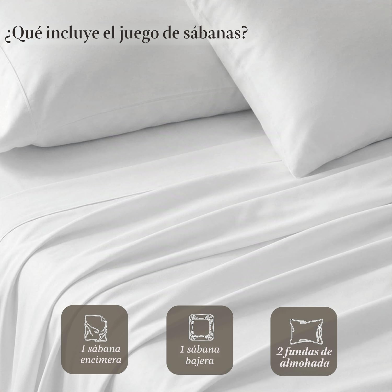 Threadmill Home Linen - Juego de Ropa de Cama en satén de 400 Hilos, 100% algodón, Juego de Ropa de Cama de 4 Piezas, sábanas Lisas, Tejido en satén, tamaño Grande, Color Blanco
