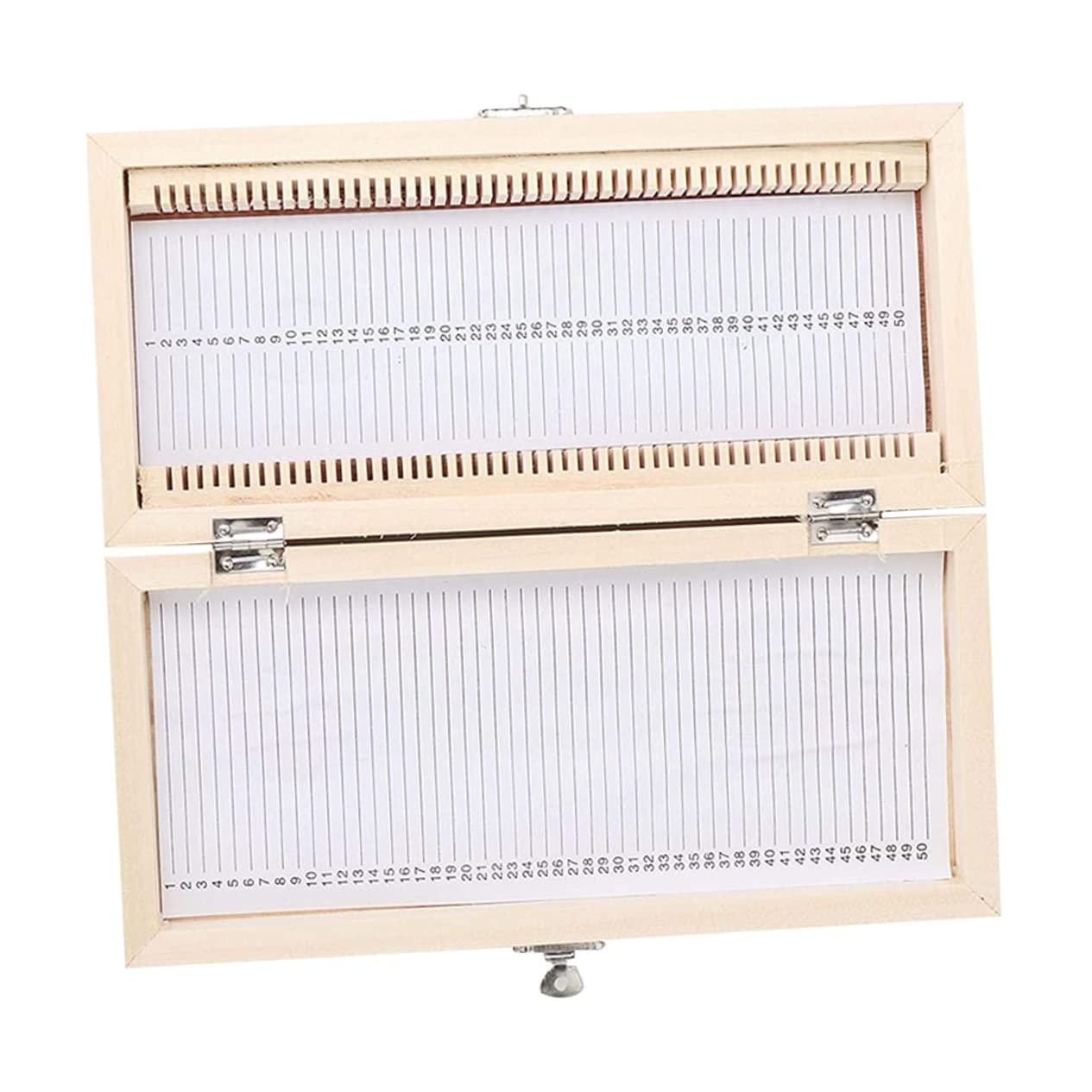 FUNOMOCYA Microscope Specimen Storage Wooden Numbered Slots Aesthetically Pleasing 50 Slides Capacity