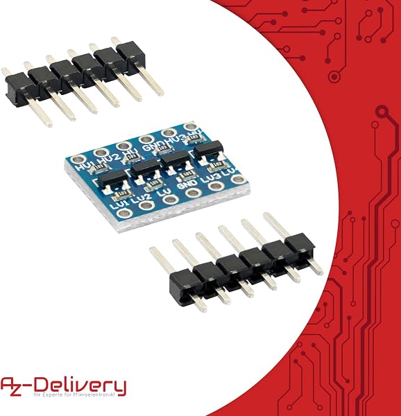 AZDelivery Lot de 10 convertisseurs de niveau IOT 4 canaux IIC I2C de qualité supérieure | Module bidirectionnel 5 V vers 3,3 V | Compatible avec Arduino et Raspberry Pi - 2