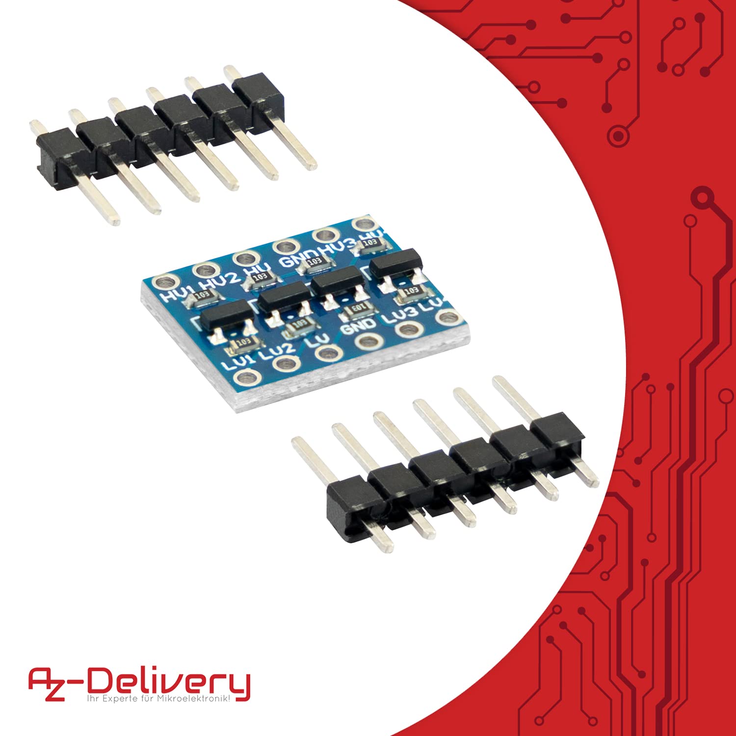 AZDelivery 10 x IOT 4-kanałowy przetwornik poziomu IIC I2C Premium Quality | moduł dwukierunkowy 5 V do 3,3 V | kompatybilny z Arduino i Raspberry Pi