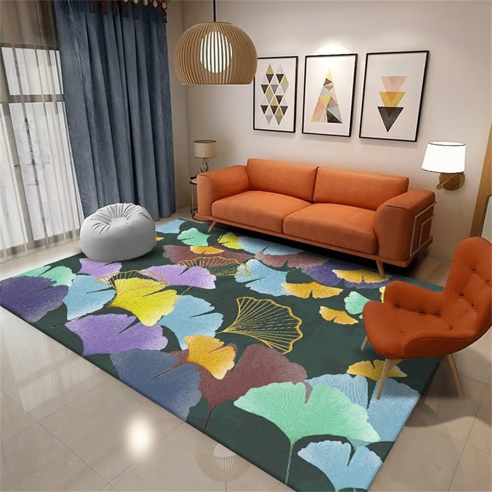 Tapis gamer sol grand format 200x300 cm bleu et violet pour bureau
