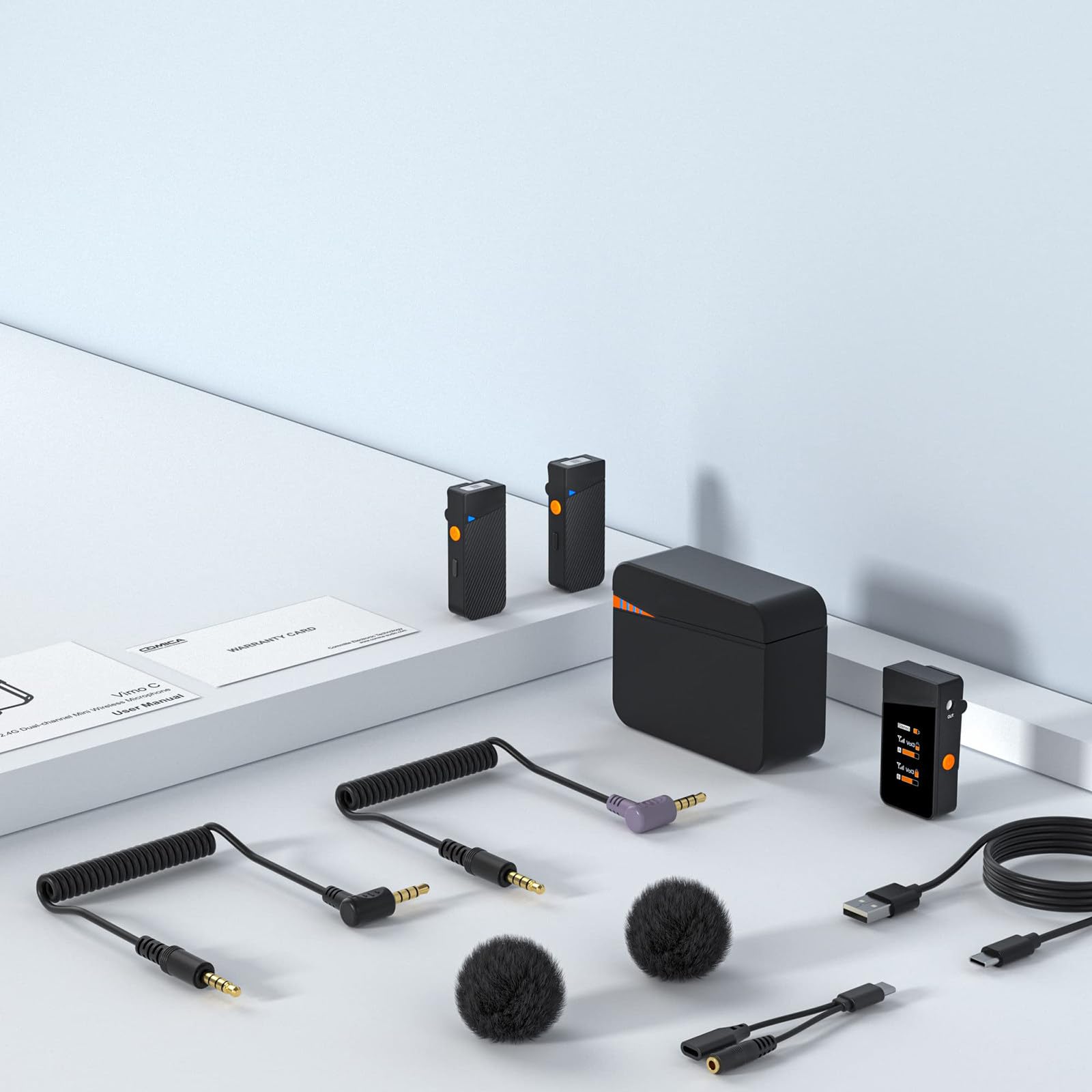 Ricevitore per microfono lavalier wireless Telefono cellulare Apparecchiatura per la registrazione video in diretta Accoppiamento automatico con riduzione del rumore con un clic,C