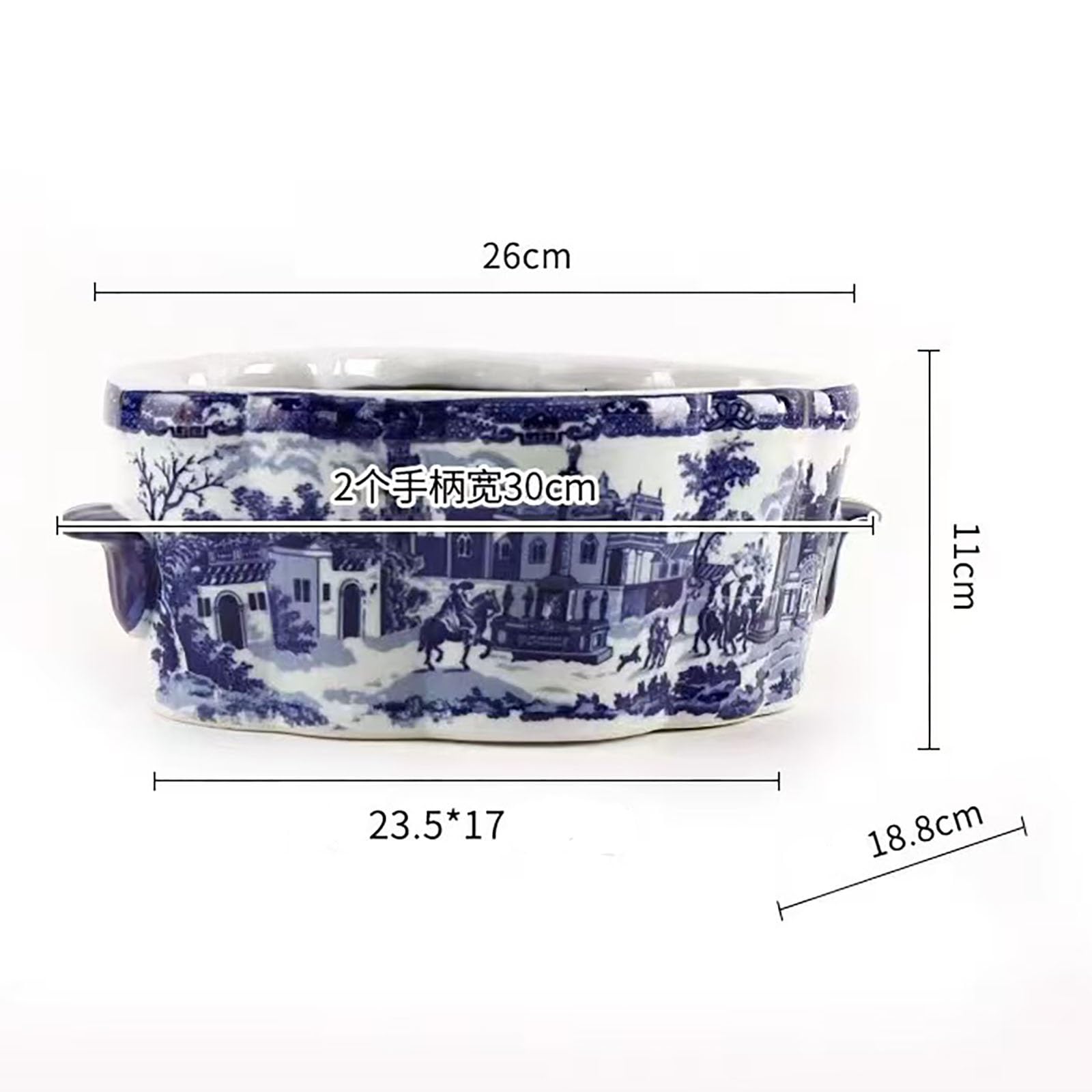 Ręcznie malowana puszka z imbiru z porcelany Jingdezhen – niebiesko-biały wazon lotosu, wysoki ogień, wysokiej jakości akcesoria do mieszkania (L)