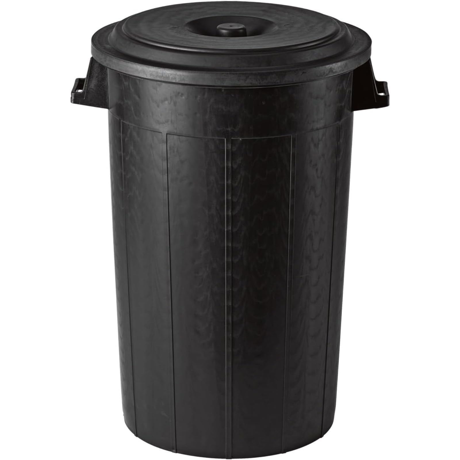 Bidone da Giardino Con o Senza Coperchio, Capacità 50 70 100 120 Lt, Pattumiera Contenitore Rifiuti Spazzatura, Esterno, con Manici, in Plastica, Tino Mastello (120 Lt con coperchio)