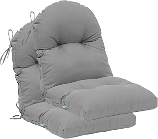 QILLOWAY Indoor Outdoor Seat Back Chair Pads Tufted Cushion, Spring/Summ...