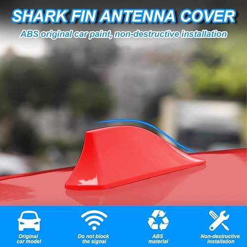 Miniatura 9 de Cubierta de antena de aleta de tiburón para automóvil, base de señal de radio AMFM, cubierta en forma de aleta de tiburón con cinta adhesiva,