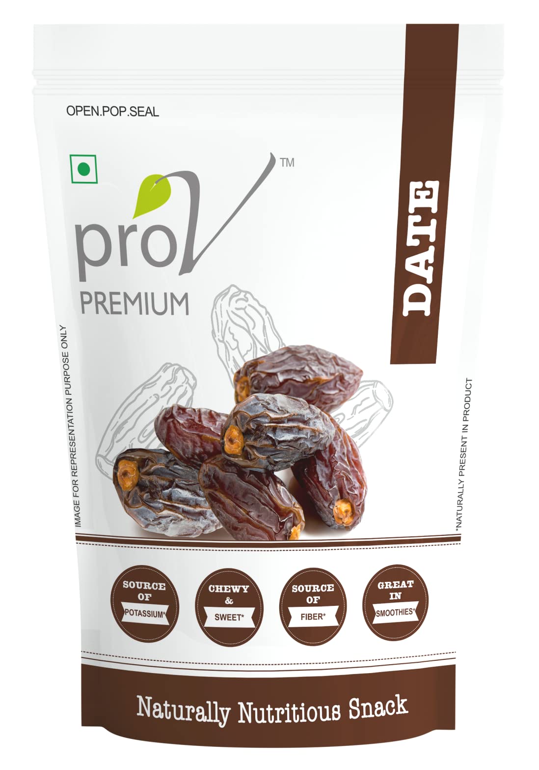Premium Dates - 250gm| Natural Khajoor| No Added Sugar | No Preservatives| Healthy, Tasty & Nutritious Dryfruits Snack | Rich in Iron, Fiber| Sweet Jewel of The Deserts|