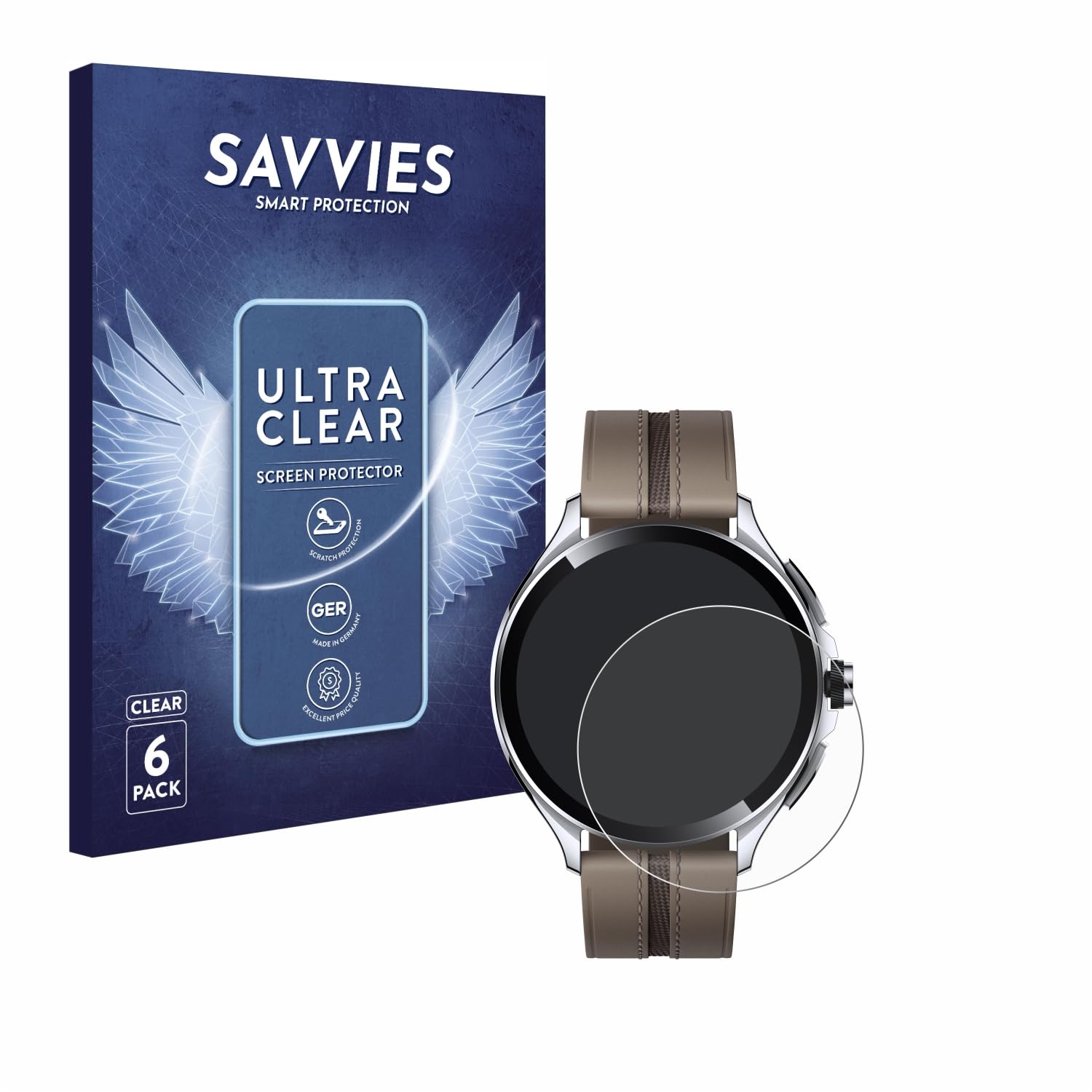 Savvies 6 Pack Screen Protector compatible with Xiaomi Watch 2 Pro Protection Film Clear