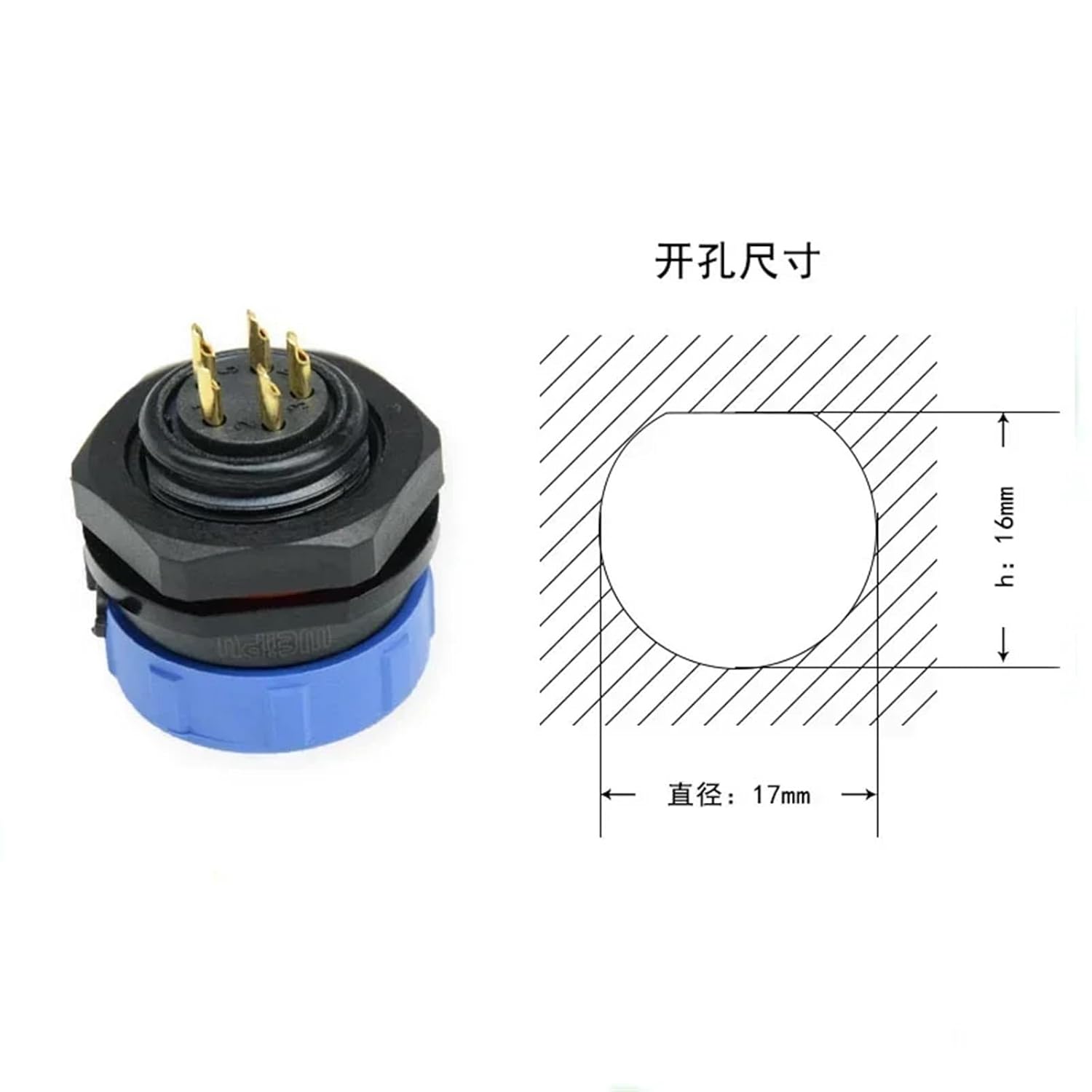 SP17 SP1710/P SP1712/S IP68 Waterproof Connector Male Socket Adapter 2 3 4 5 7 9 10 Pin for Medical LED(7PIN Plug)