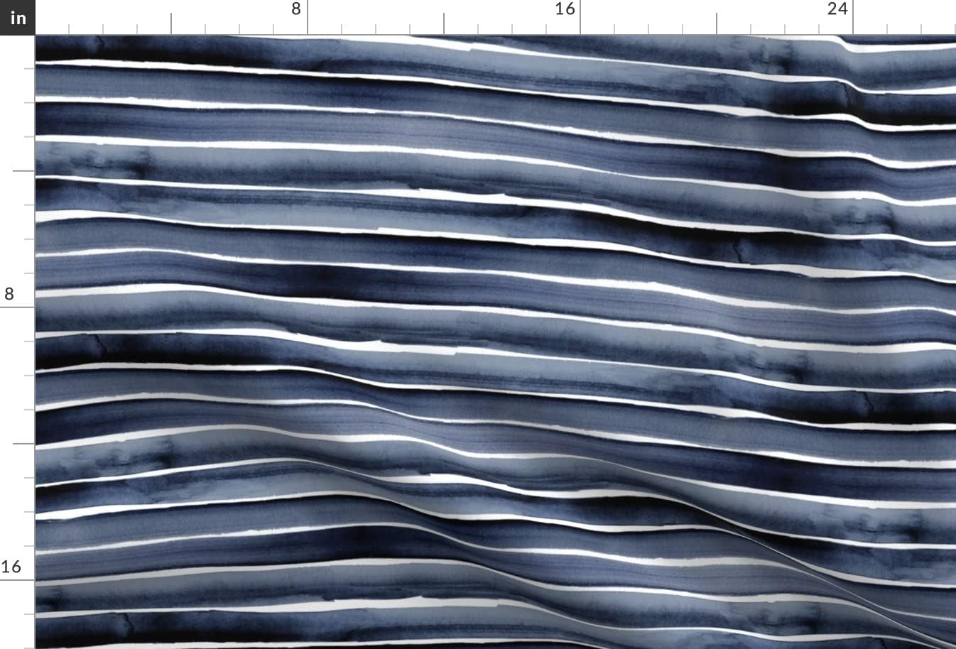 Spoonflower Fabric - Indigo Stripe Blue Watercolor Painterly Stripes Modern Beach Decor Printed on Minky Fabric by The Yard - Sewing Baby Blankets Quilt Backing Plush