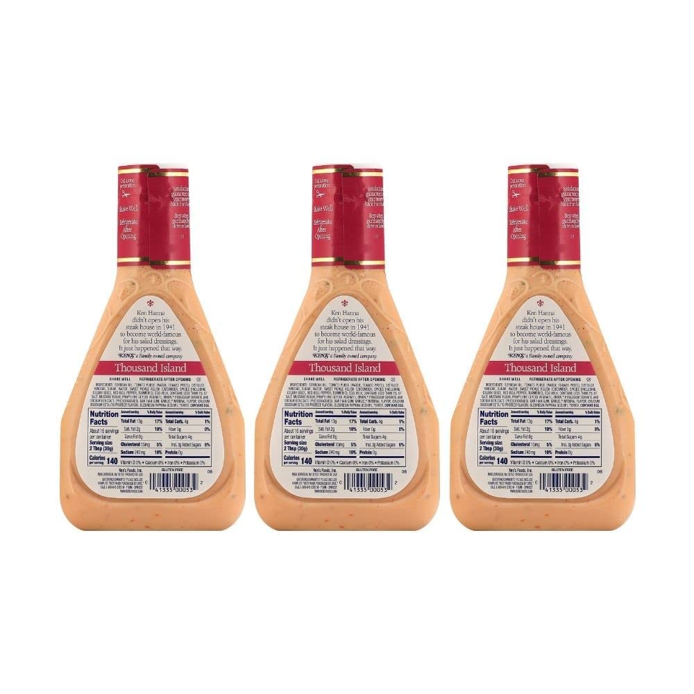 Ken's Steak House Thousand Island Salad Dressing 16 Oz (Pack of 3)