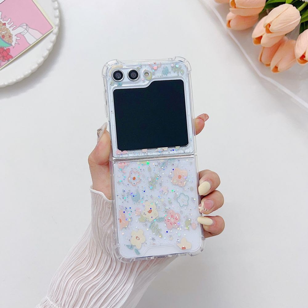 Coque Z Flip 5 transparente fleur antichoc pour éviter les rayures - 7
