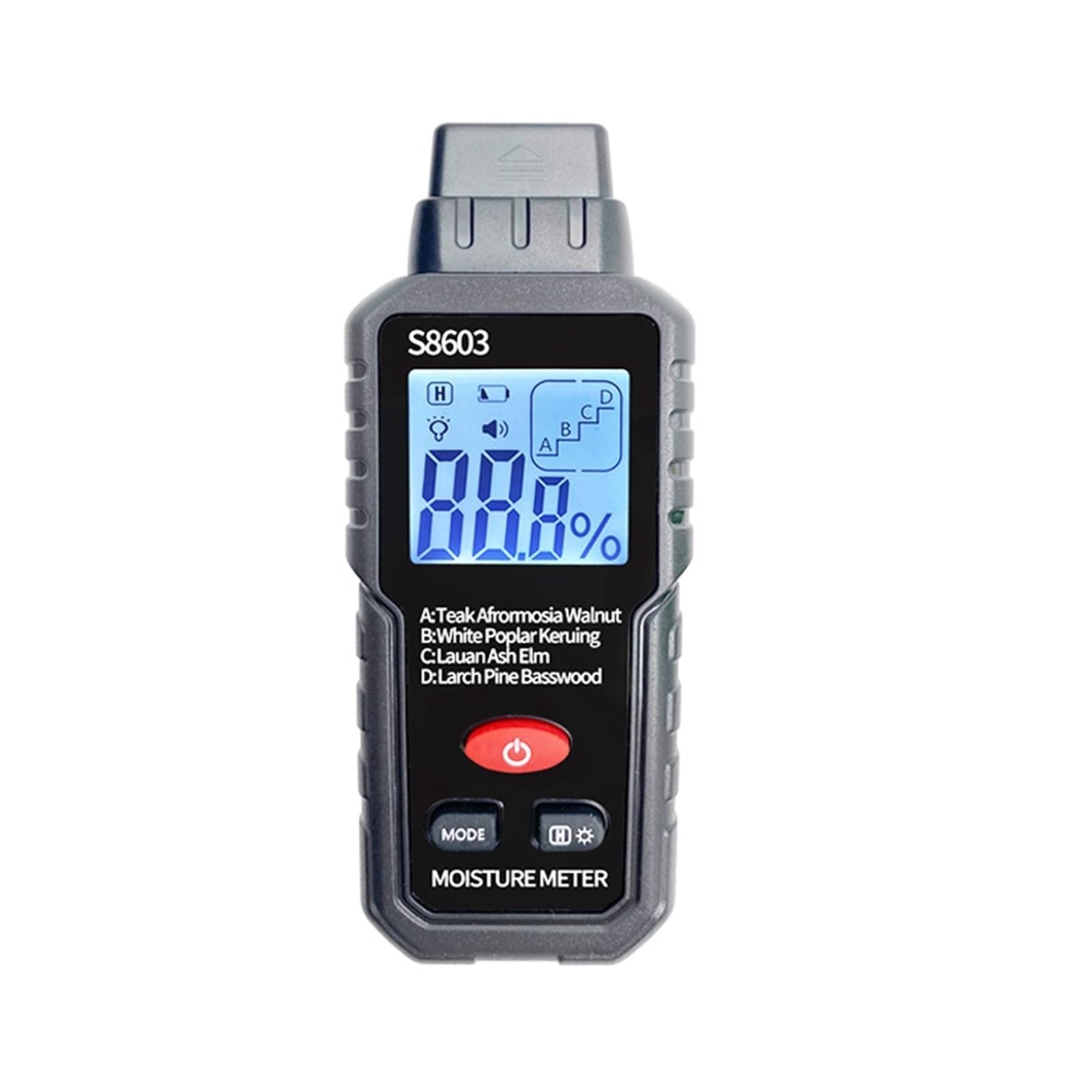 Mnmioio One Color Digital Moisture Tester, Wood Moisture Meter 4-In-1 Chips Hair Humidity Detector Hygrometer Firewood Tester Woodwork Woodworking
