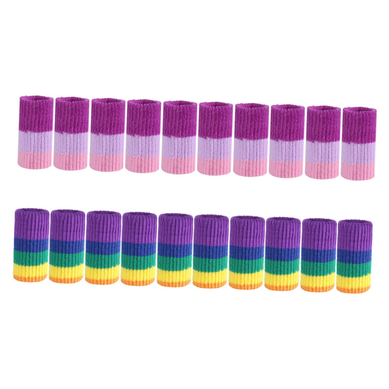 OUNONA 20Pcs Finger Protectors Elastic Sports Finger Sleeves for Basketball Exercise Flexible Breathable Comfortable Finger Rainbow Colors