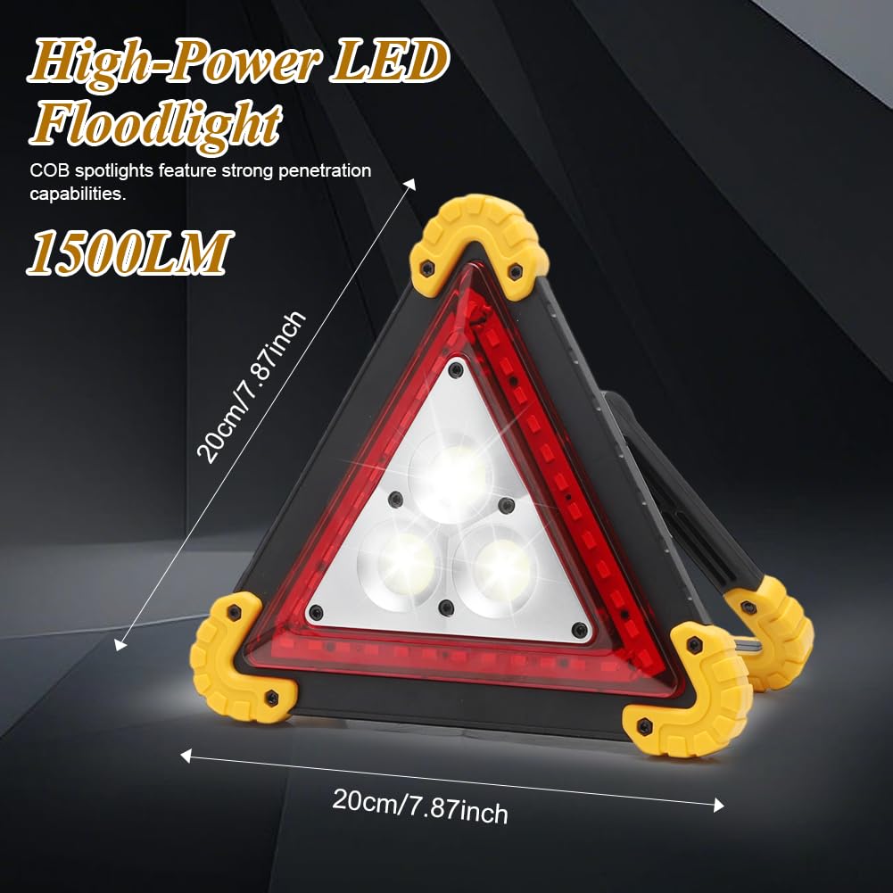 Triangolo Di Sicurezza LED Auto, Pieghevole, Impermeabile IP65, 4 Modalità Di Luce, Triangolo Segnalazione Per Emergenze, Incidenti, Riparazione Auto, Camion, Officina, Campeggio