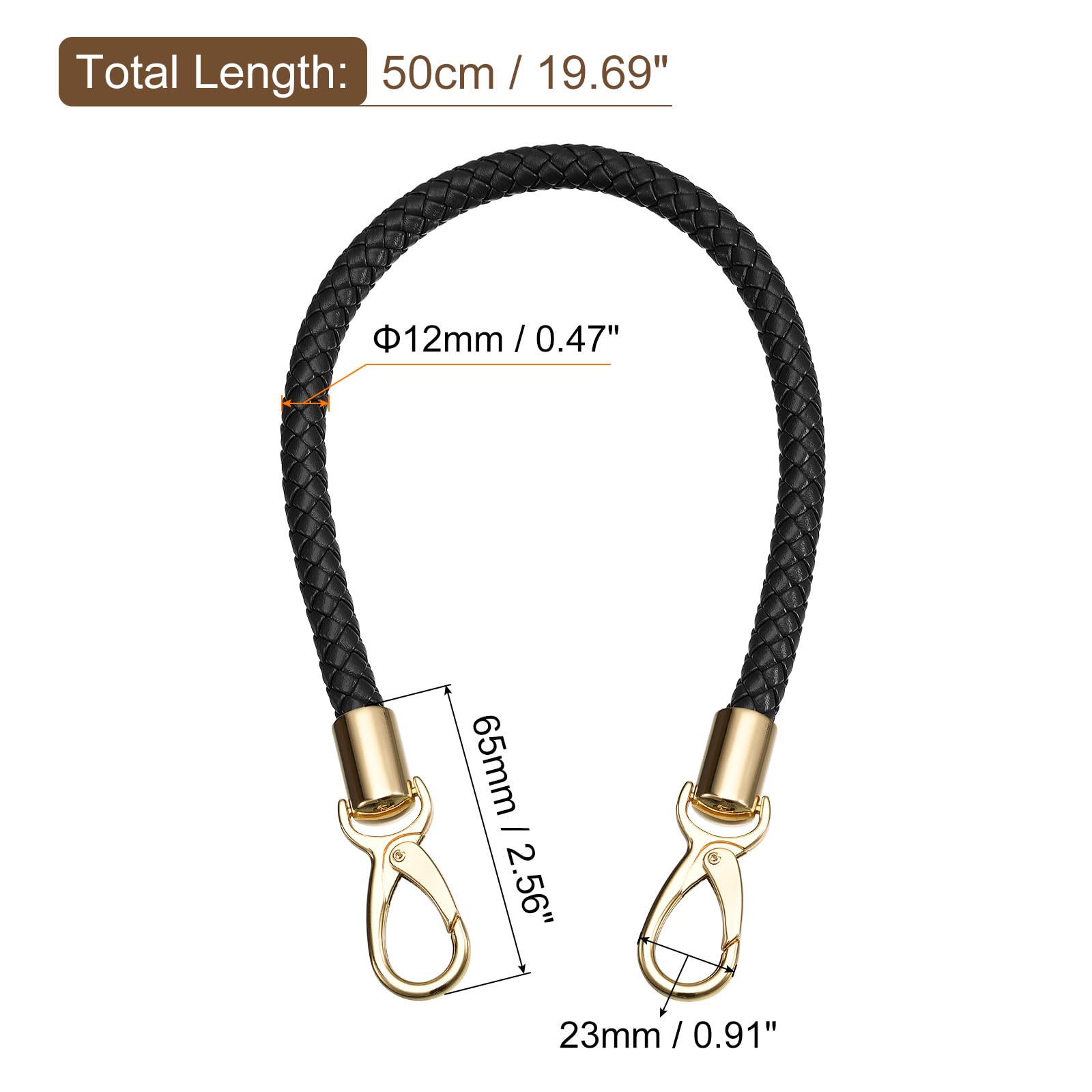QUARKZMAN Pelle Borsetta Cinghia, 2pz 50cm/19,7 PU Intrecciato Borsetta Sostituzione Maniglia per Borsa da Donne Ascella Borsa Tote (Caffè