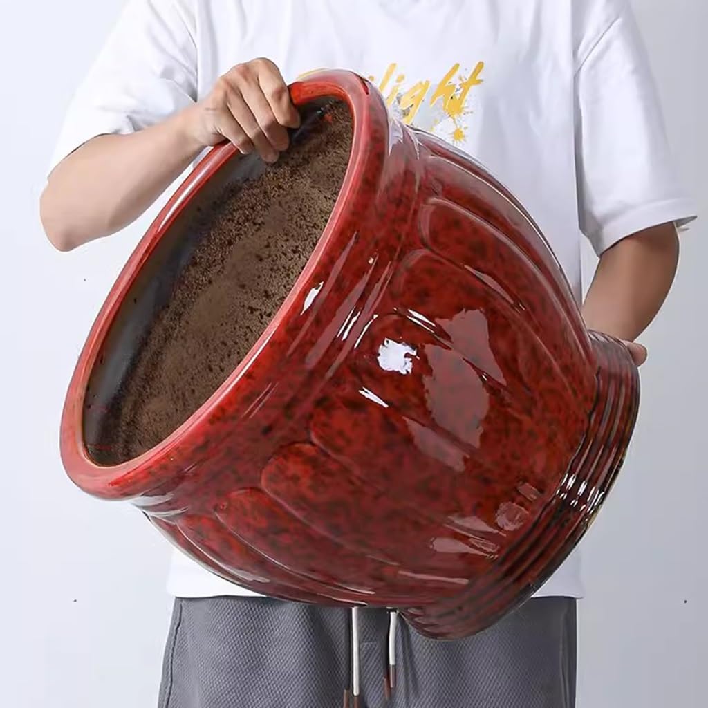 Amazon.com : FGJKKRMI Large Ceramic Plant Pots Red Outdoor Indoor