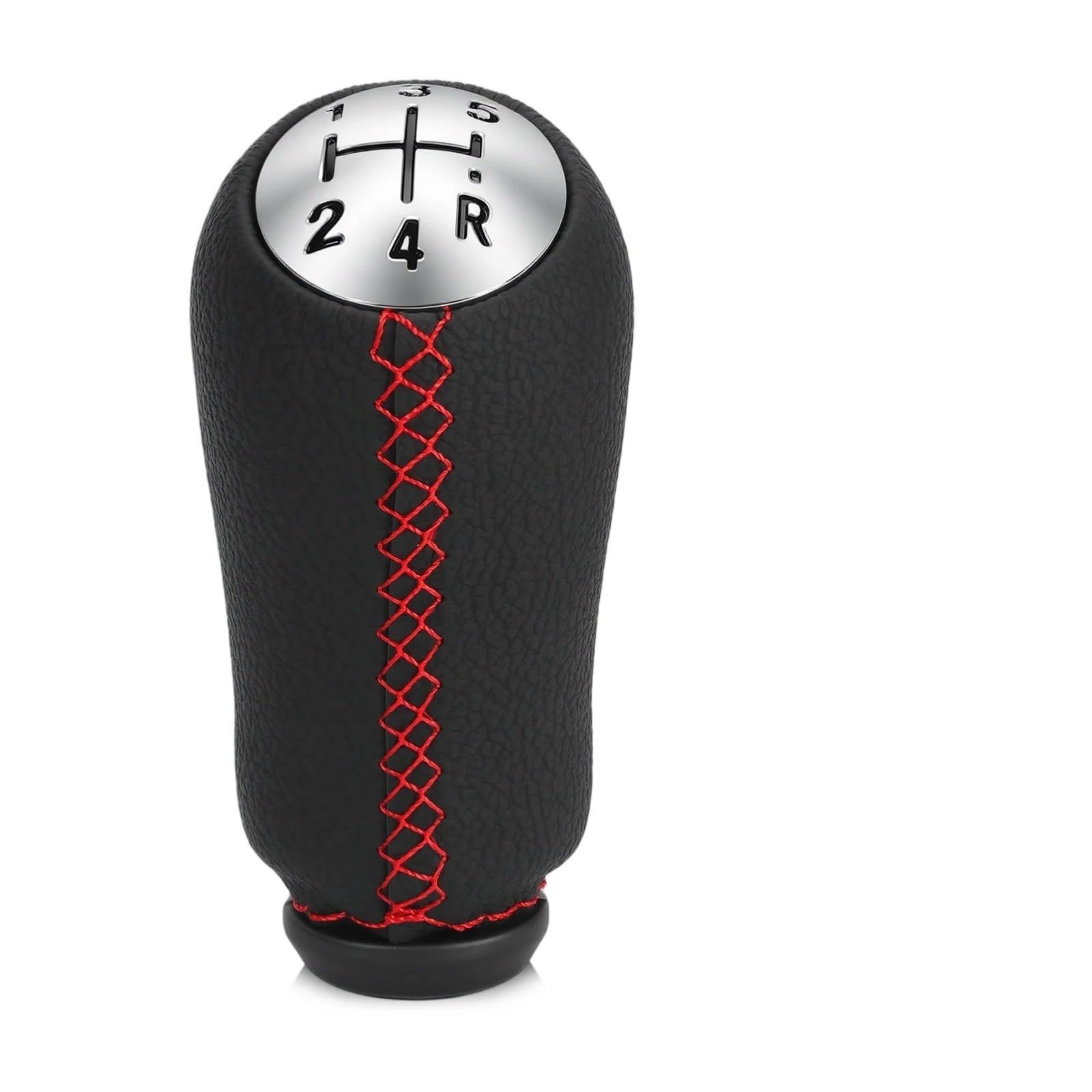 tusgt Knob Manual for Captur 1 I MK1 2013 – 2019 5 Speed Manual Shifter Switch Lever Leather with Black/White/Red Stitching(Red Stitching)