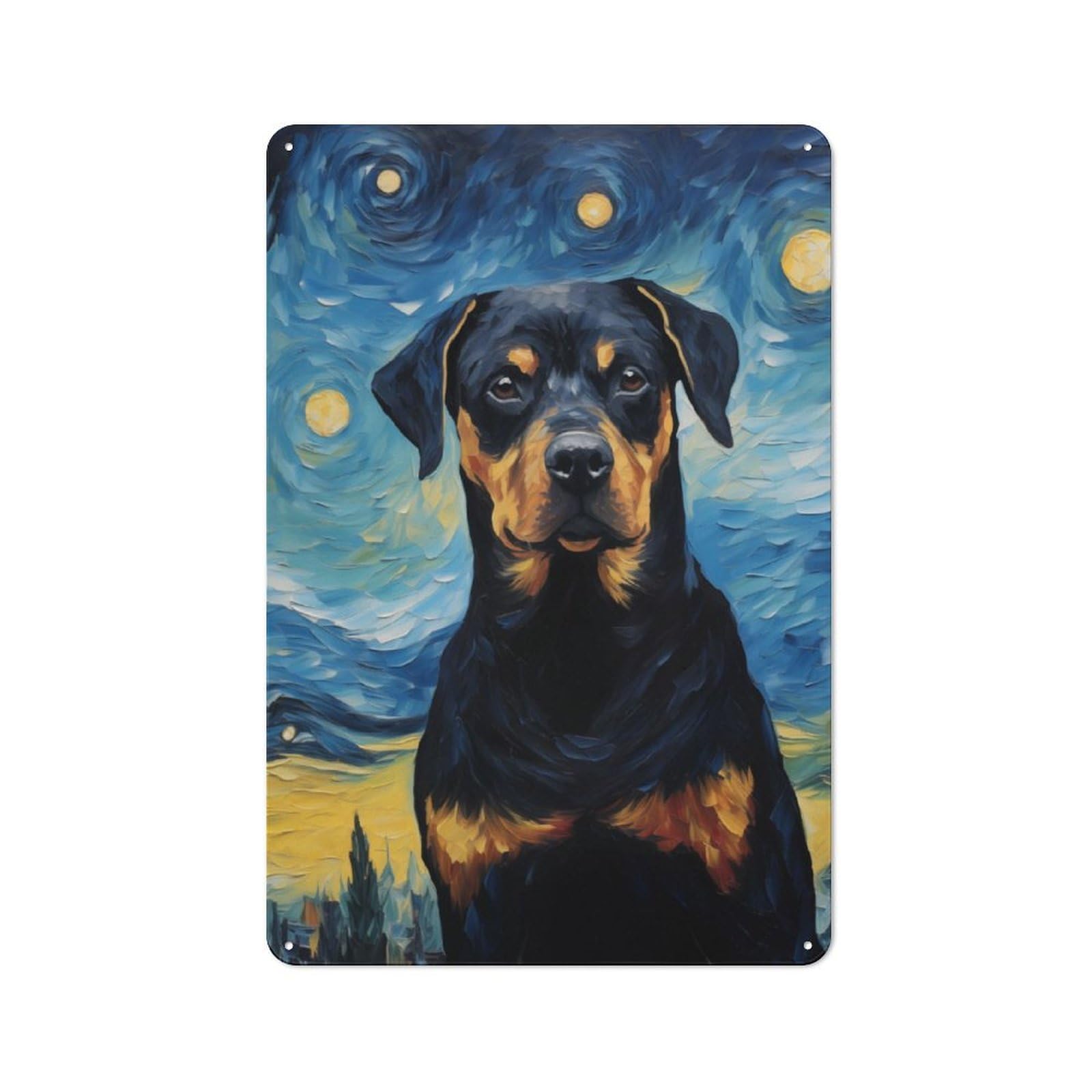Junmoney Rottweiler Vintage Tin Sign 30X20cm For Lounge Or Reading Corner, For Home Interiors, Feature Walls And Decorative Displays