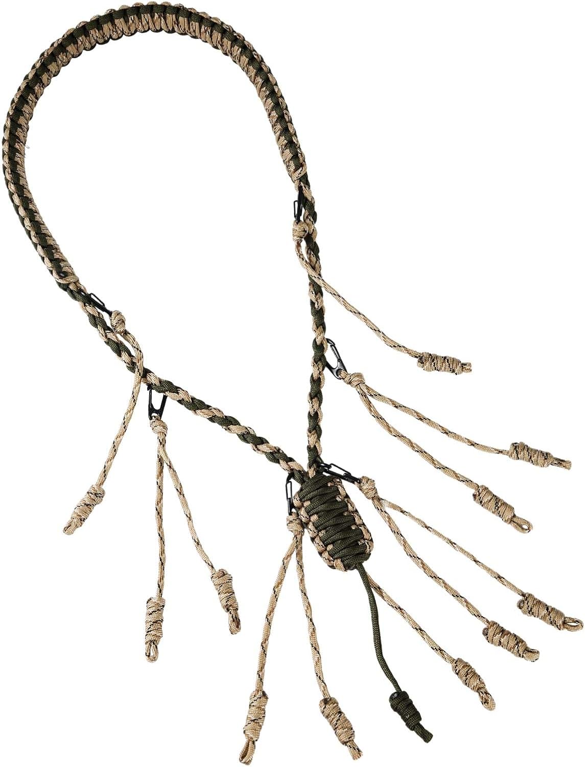 Duck Call Whistle Lanyard Call Lanyard for Hunting with 12 Removable Rings Braided Paracord Goose Call Strap for Outdoor Hunt Predator Accessories Hunter Gift