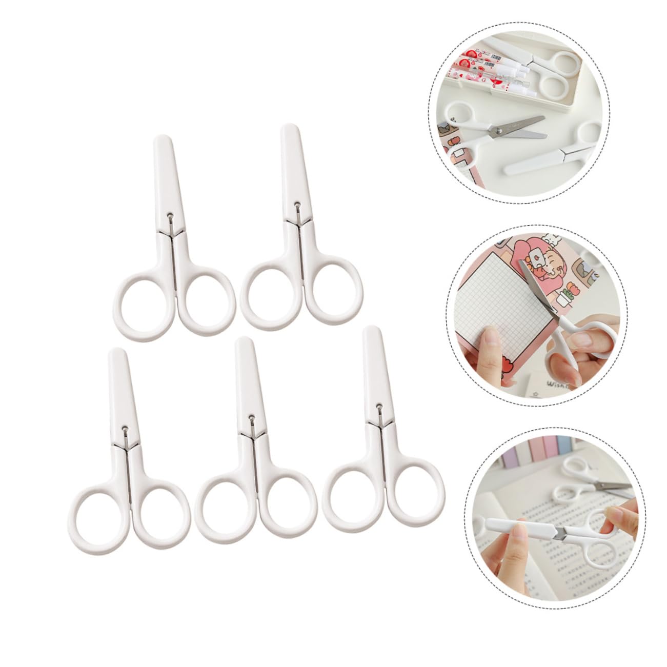 jojofuny 4 Set Forbici Di Sicurezza Forbici Artistiche Multifunzione Forbici Di Carta Accessorio Per Forbici Artigianali Multifunzione Bianca Plastica 5 Pezzi * 4
