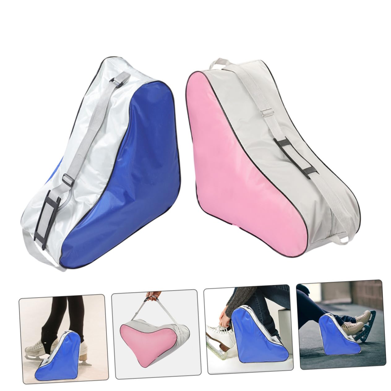 2 pezzi Borsa per Scarpe da Sport Zaino Triangolare Leggero e Resistente Custodia Capacità per Scarpe da Pattinaggio su Ghiaccio e Rotelle Protezione Rafforzata per Pattinaggio