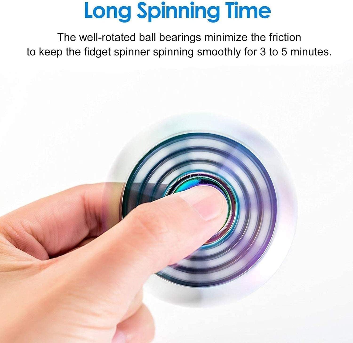 7PCS Fidget Spinners Bulk Toys Stocking Stuffers for Teen Girls Boys Adults Metal Hand Fidget Toy Fingertip Gatget Gyro Gift for Stress Relief Classroom Prizes - Image 3