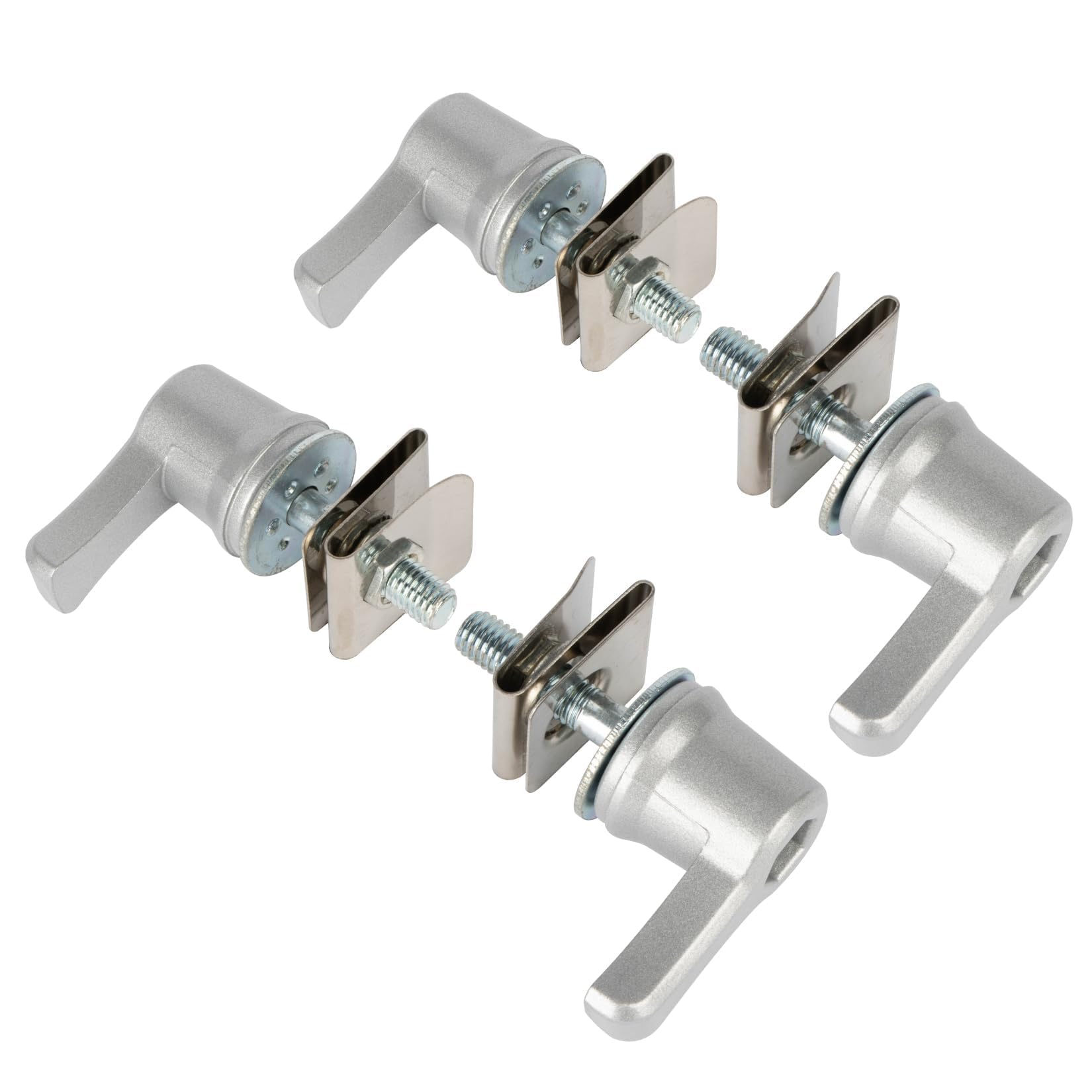PSLER Saddlebag Locks Hardware Bolt Mount Kit Saddlebag Lever Locks Theft Deterrent System Lock Kit for Touring Street Glide Electra Glide Road Glide Heritage Softail Electra 1992-Later-Silver