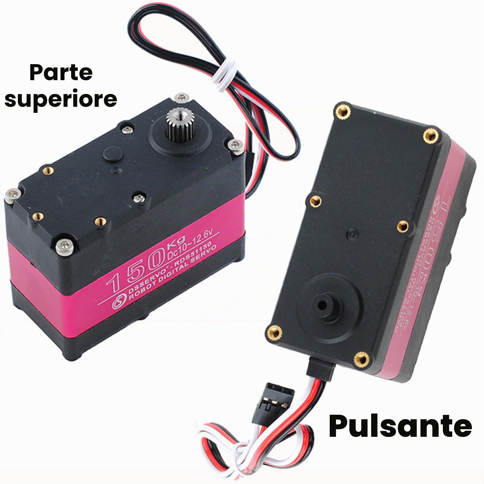 Servo digitale Servo da 150 kg, impermeabile, IP66, con supporto a forma di U, per robot auto 1/5 RC